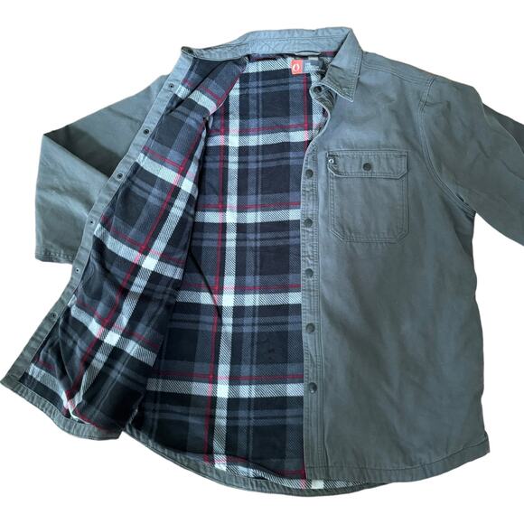 The American Outdoorsman Men's gray & plaid Fleece Lined Shirt size large - Picture 16 of 16